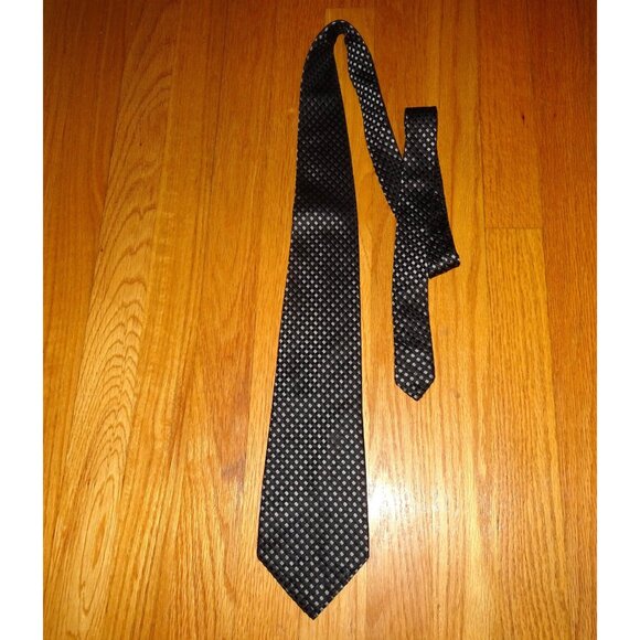 Grey & Black Geoffrey Beene Silk Neck Tie mens formalwear - Picture 3 of 6